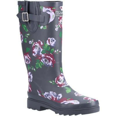 Cotswold Blossom Wellington Boot Purple Size 3