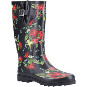 Cotswold Blossom Wellington Boot Red Size 6