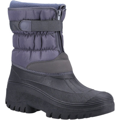 Cotswold Chase Touch Fastening and Zip-Up Winter Boot Grey