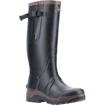 Cotswold Compass Neoprene Wellington Boots - Black Rubber Wellies (UK Size 8) - View #4