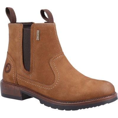 Cotswold Laverton women's tan memory foam waterproof Chelsea dealer boot
