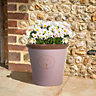 Cotswold Planter - Weather Resistant Colourful Recycled Plastic Embossed Tree Design Garden Plant Pot - Pink, H38 x 38cm Dia