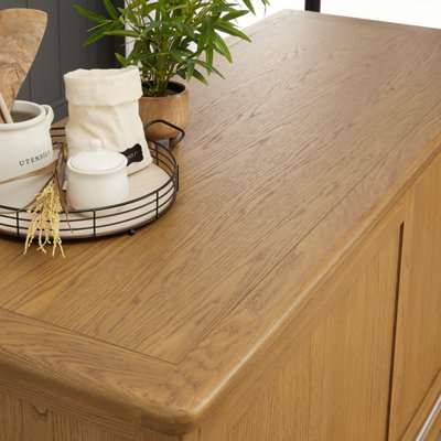 Cotswold Rustic Smoked Oak Large Kitchen Island with Bar Table Top (3 ...