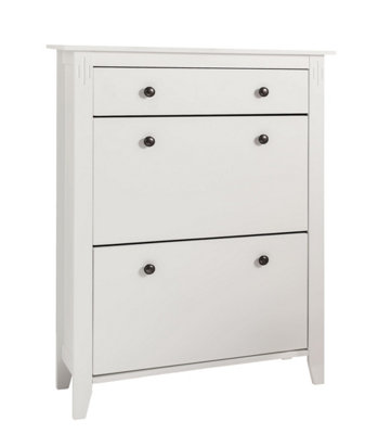 Cotswold Shoe Storage Unit Cabinet Hallway in Classic White