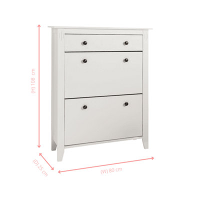 Cotswold Shoe Storage Unit Cabinet Hallway in Classic White
