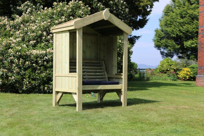 Cottage Arbour - Seats 2, Wooden Garden Bench - L90 x W135 x H190 cm - Minimal Assembly Required