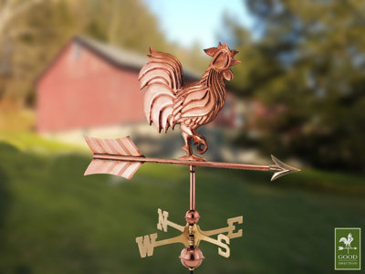 Cottage Rooster Copper Weathervane - H67 x W50 x L28 cm