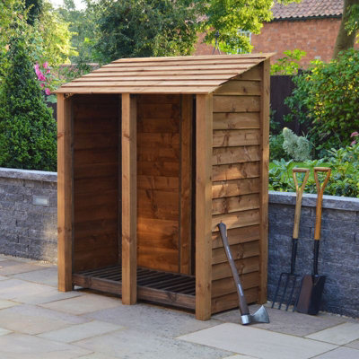 Cottesmore 6ft Log Store - L80 x W150 x H181 cm - Rustic Brown