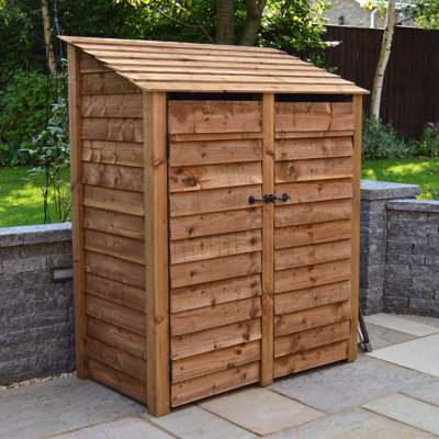 Cottesmore 6ft Log Store with Doors and Kindling Shelf - L80 x W150 x H181 cm - Rustic Brown