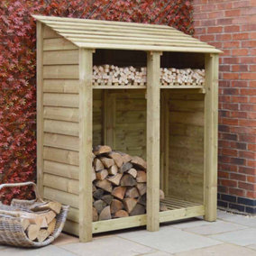Cottesmore 6ft Log Store with Kindling Shelf - L80 x W150 x H181 cm