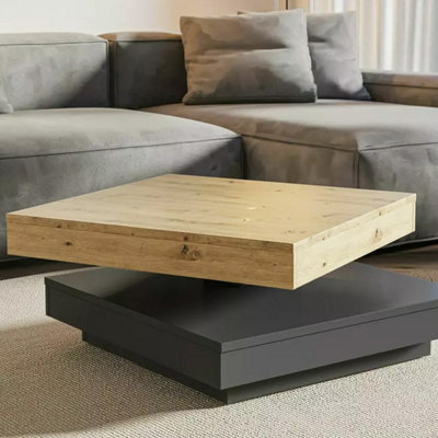 Cotto Modern Coffee Table with Rotating Tabletop - Wipe Clean