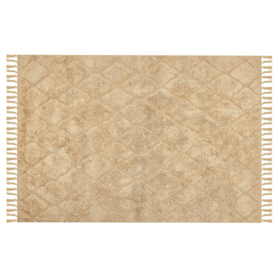 Cotton Area Rug 140 x 200 cm Beige SANLIURFA