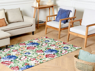 Cotton Area Rug 140 x 200 cm Multicolour FARWAN