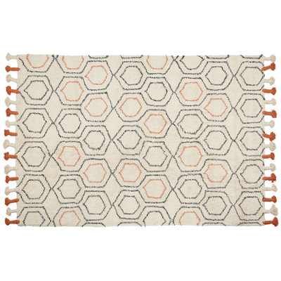 Cotton Area Rug 160 x 230 cm Beige and Orange HAJIPUR