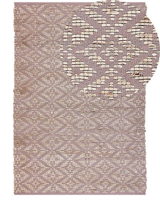 Cotton Area Rug 160 x 230 cm Beige and Pink GERZE