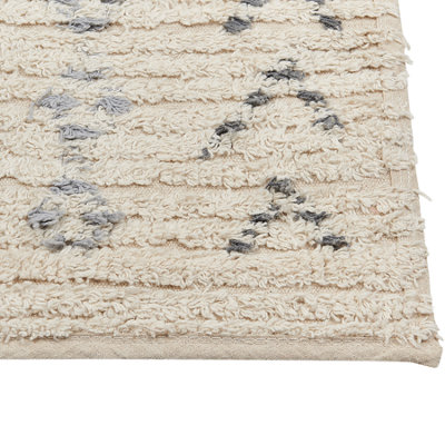 Cotton Area Rug 160 x 230 cm Beige DISPUR