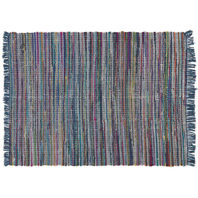 Cotton Area Rug 160 x 230 cm Navy Blue BESNI