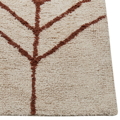 Cotton Area Rug 200 x 200 cm Beige and Brown AKOREN