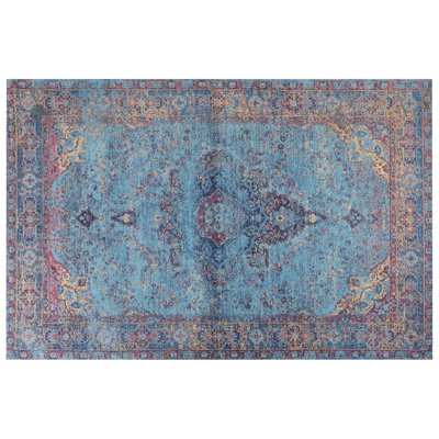 Cotton Area Rug 200 x 300 cm Blue KANSU