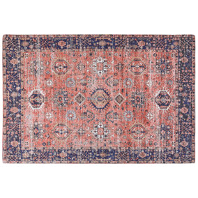 Cotton Area Rug 200 x 300 cm Red and Blue KURIN