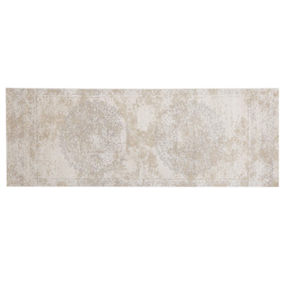 Cotton Area Rug 60 x 180 cm Beige BEYKOZ