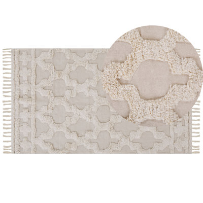 Cotton Area Rug 80 x 150 cm Beige SULUOVA