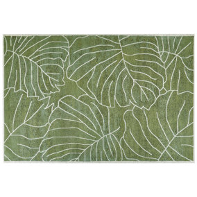 Cotton Area Rug Monstera Leaf Pattern 200 x 300 cm Green SARMIN