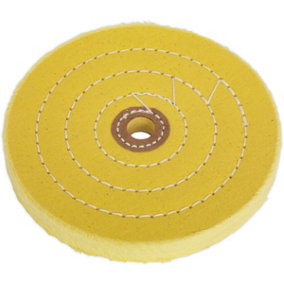 Cotton Buffing Wheel - 150 x 13mm - 13mm Bore - Bench Grinder Wheel - Coarse