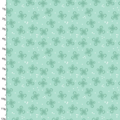 Cotton Craft Fabric 110cm wide x 1m Summer Song Collection-Mint Butterfly