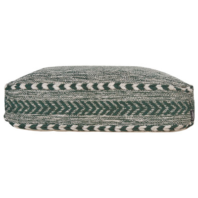 Cotton Floor Cushion 60 x 60 x 12 cm Green and White BIRCH
