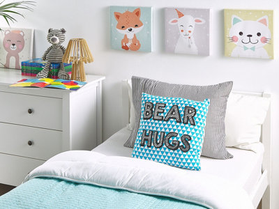 Cotton Kids Cushion Print 40 x 40 cm Blue RADZKOT