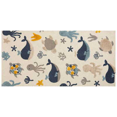 Cotton Kids Rug Animal Print 80 x 150 cm Multicolour PORSEA