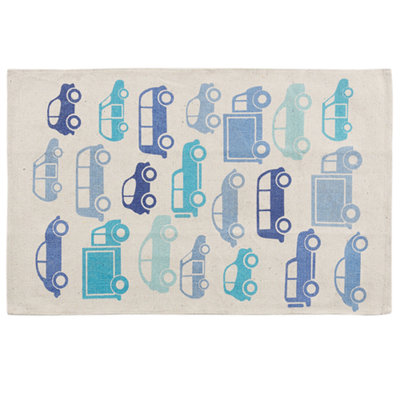 Cotton Kids Rug Car Print 60 x 90 cm Blue MADURAJ