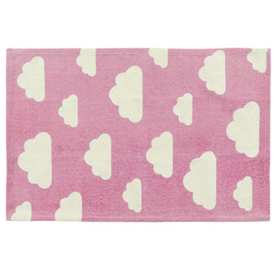 Cotton Kids Rug Cloud Print 60 x 90 cm Pink GWALIJAR