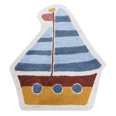 Cotton Kids Rug Ship 105 x 120 cm Multicolour SPETI