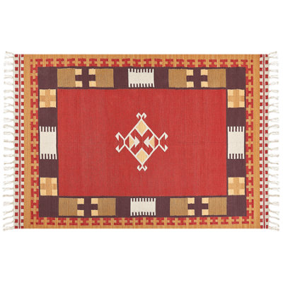 Cotton Kilim Area Rug 160 x 230 cm Multicolour PARAKAR