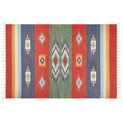 Cotton Kilim Area Rug 200 x 300 cm Multicolour KAMARIS