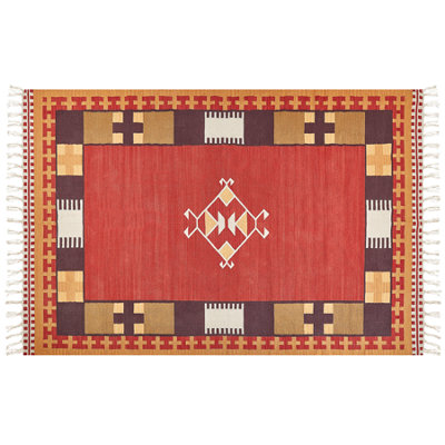 Cotton Kilim Area Rug 200 x 300 cm Multicolour PARAKAR