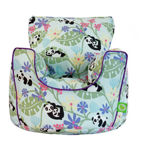 Cotton Light Blue Panda Bean Bag Arm Chair Toddler Size