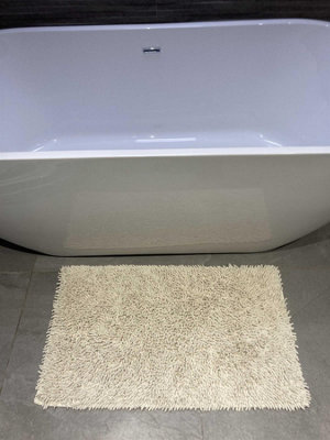 Cotton Loop Shaggy Bath Mat Natural 50x80cm