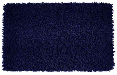 Cotton Loop Shaggy Bath Mat Navy Blue 50x80cm - 3