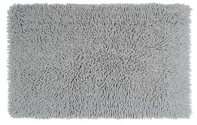 Cotton Loop Shaggy Bath Mat Silver 50x80cm - 3