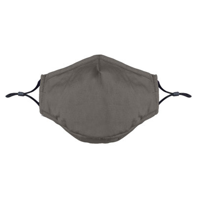 Cotton Mask- Three Layer With Filter Pocket - Adults - Grey