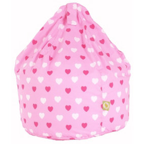Cotton Pink Hearts Bean Bag Child Size