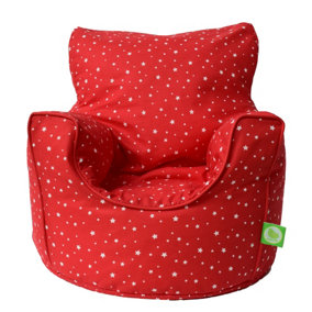Cotton Red Stars Bean Bag Arm Chair Toddler Size