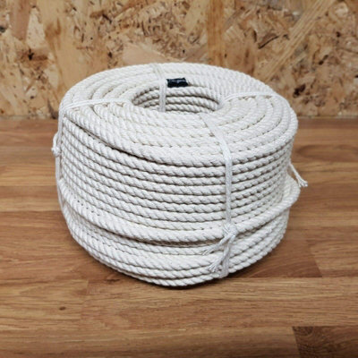 Cotton Rope, Natural Twisted Cotton Thread - 10 m / 32 ft of 12 mm ...