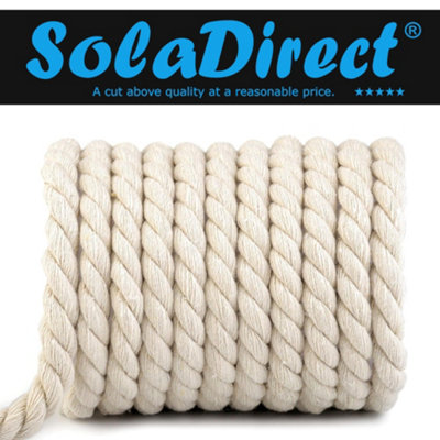 Cotton Rope, Natural Twisted Cotton Thread - 10 m / 32 ft of 14 mm ...