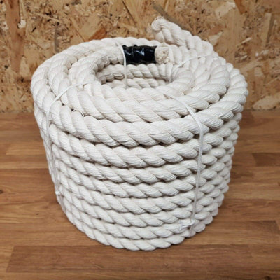 Cotton Rope, Natural Twisted Cotton Thread - 5 m / 16 ft of 20 mm Thick ...