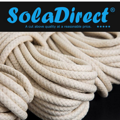 Cotton Rope, Natural Woven Cotton Thread - 20 m / 65 ft of 12 mm Thick ...