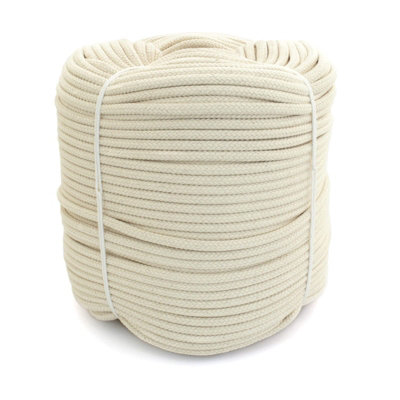 Cotton Rope, Natural Woven Cotton Thread - 20 m / 65 ft of 12 mm Thick ...